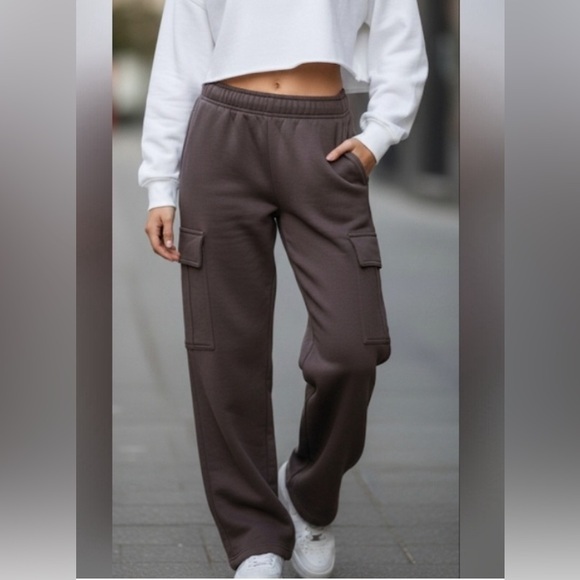 Tuff Athletics Pants - TUFF Athletics Wide Leg Cargo Pants Brown Size XS NWOT